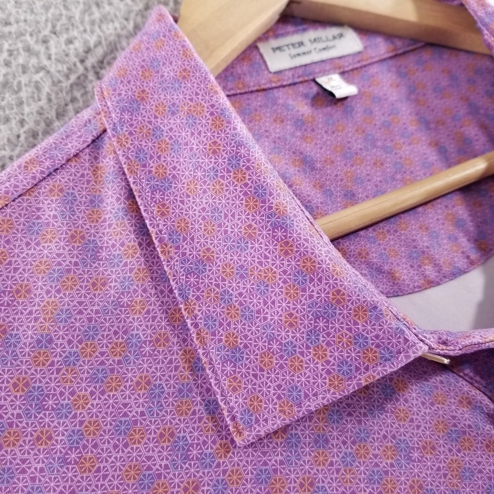 Peter Millar Polo Shirt XL Purple Summer Comfort Citrus Smash Performance Golf